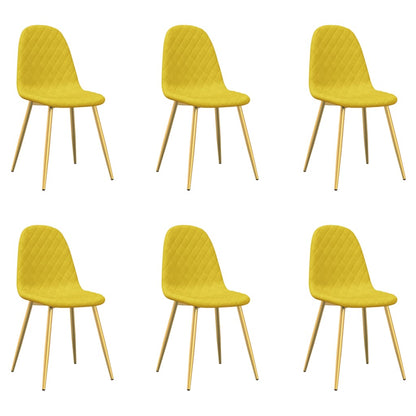 Sedie da Pranzo 6 pz Giallo Senape in Velluto | homemem39