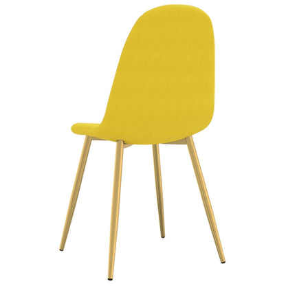 Sedie da Pranzo 6 pz Giallo Senape in Velluto | homemem39