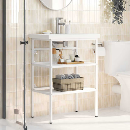 Struttura per Lavabo da Bagno Bianca 59x38x83 cm in Ferro | homemem39