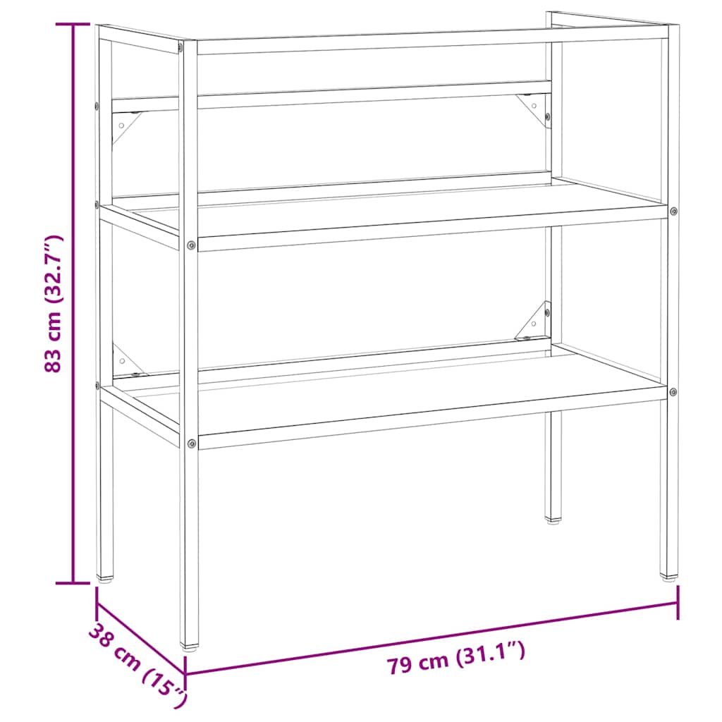Struttura per Lavabo da Bagno Bianca 79x38x83 cm in Ferro | homemem39