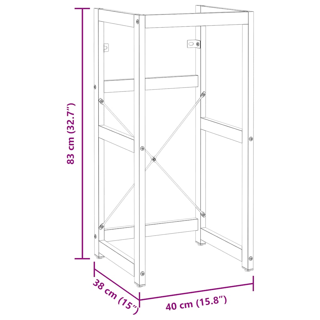Struttura per Lavabo da Bagno Bianca 40x38x83 cm in Ferro | homemem39