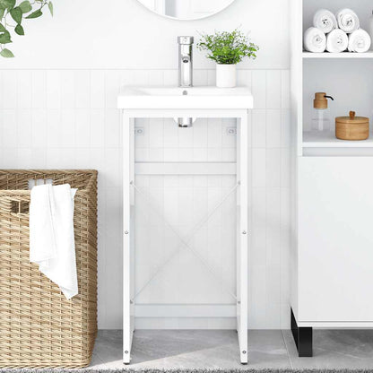 Struttura per Lavabo da Bagno Bianca 40x38x83 cm in Ferro | homemem39