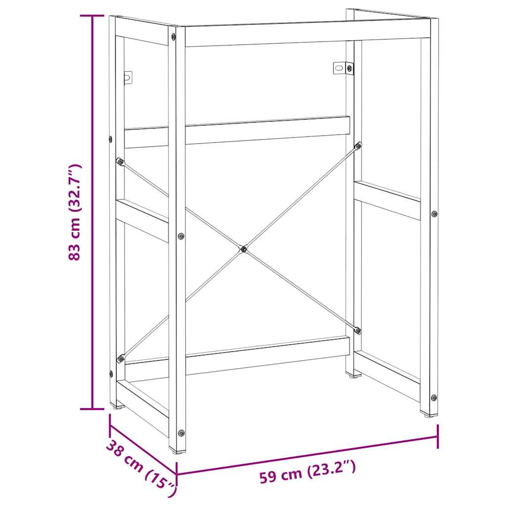 Struttura per Lavabo da Bagno Bianca 59x38x83 cm in Ferro | homemem39