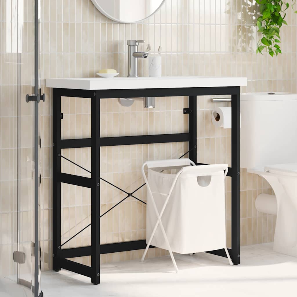 Struttura per Lavabo da Bagno Nera 79x38x83 cm in Ferro | homemem39