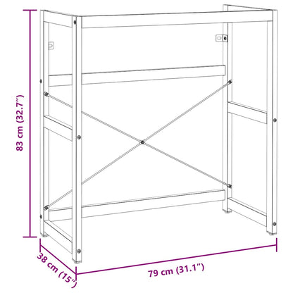 Struttura per Lavabo da Bagno Nera 79x38x83 cm in Ferro | homemem39