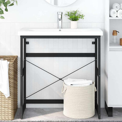 Struttura per Lavabo da Bagno Nera 79x38x83 cm in Ferro | homemem39