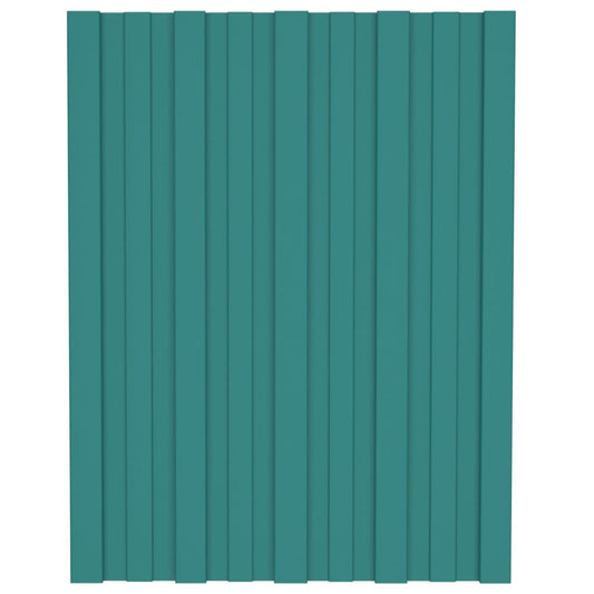Pannelli da Tetto 12 pz in Acciaio Zincato Verde 60x45 cm