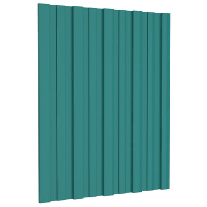 Pannello per tetto 12 pcs Verde 60 x 45 cm Acciaio zincato | homemem39