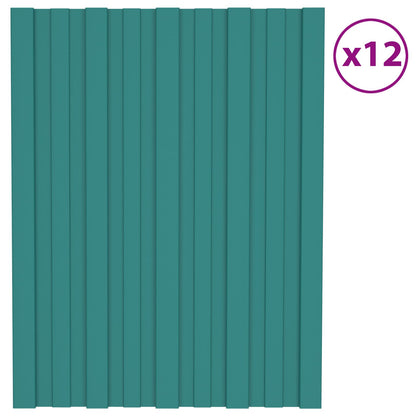 Pannello per tetto 12 pcs Verde 60 x 45 cm Acciaio zincato | homemem39