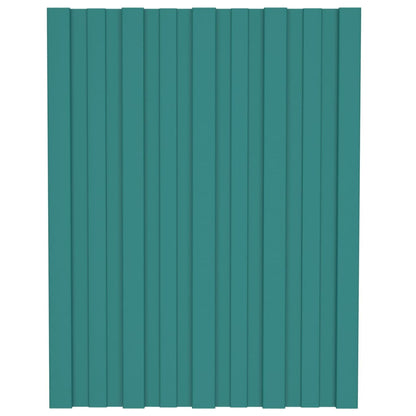 Pannelli da Tetto 36 pz in Acciaio Zincato Verde 60x45 cm