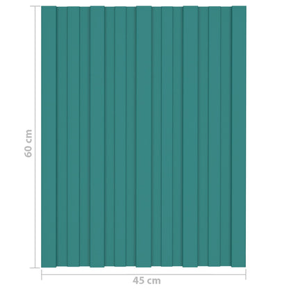 Pannello per tetto 36 pcs Verde 60 x 45 cm Acciaio zincato | homemem39