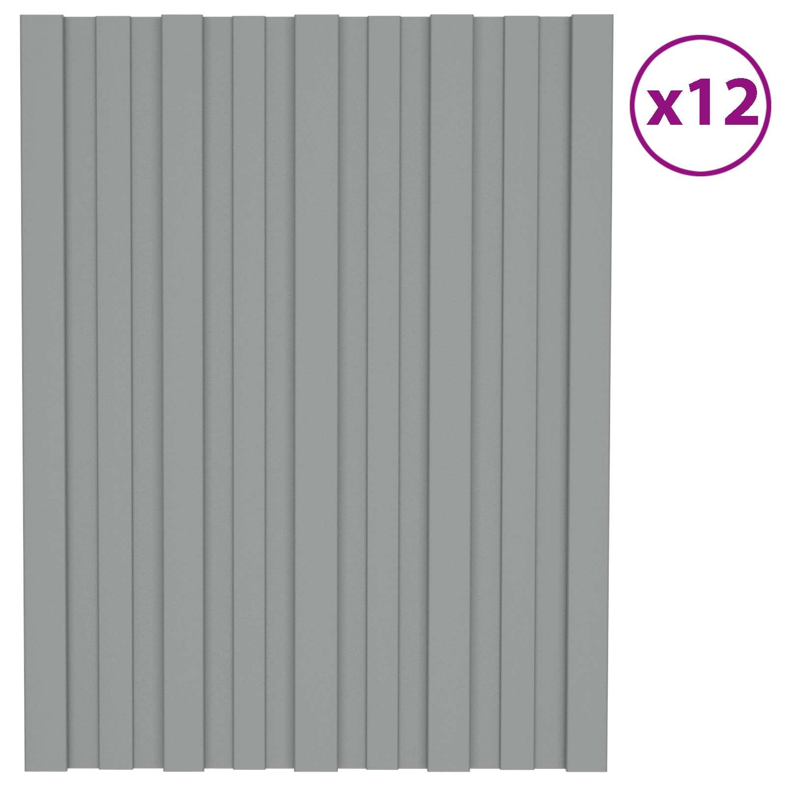 Pannello per tetto 12 pcs Grigio 60 x 45 cm Acciaio zincato | homemem39