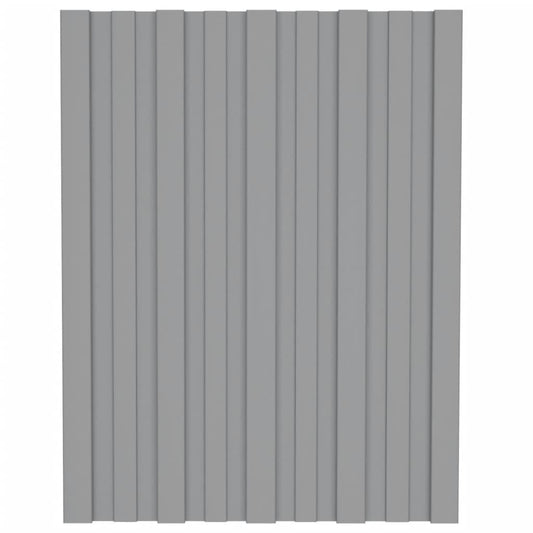 Pannelli da Tetto 36 pz in Acciaio Zincato Grigio 60x45 cm