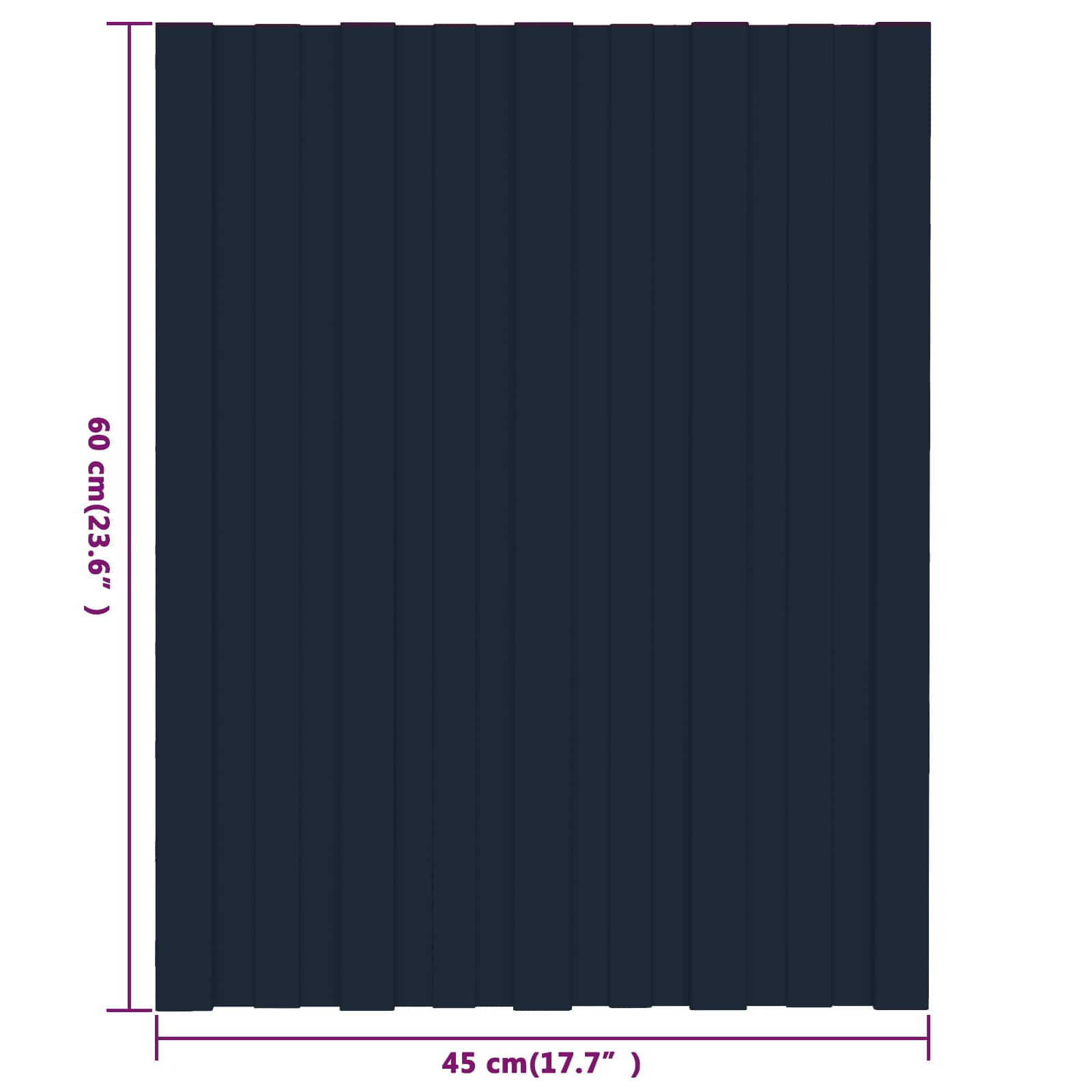 Pannello per tetto 12 pcs Antracite 60 x 45 cm Acciaio zincato | homemem39