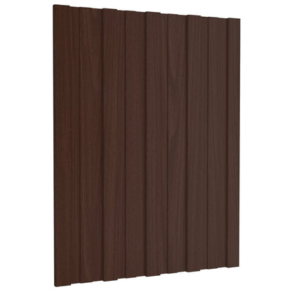 Pannello per tetto 12 pcs Marrone 60 x 45 cm Acciaio zincato