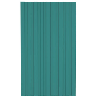 Pannello per tetto 12 pcs Verde 80 x 45 cm Acciaio zincato | homemem39