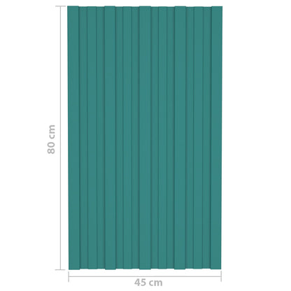 Pannello per tetto 12 pcs Verde 80 x 45 cm Acciaio zincato | homemem39