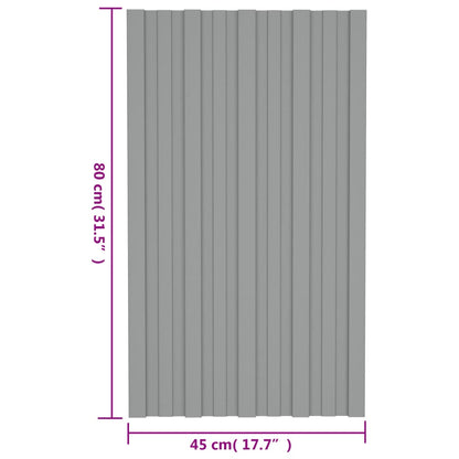 Pannelli da Tetto 12 pz in Acciaio Zincato Grigio 80x45 cm