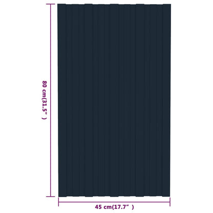 Pannelli da Tetto 36 pz in Acciaio Zincato Antracite 80x45 cm - homemem39