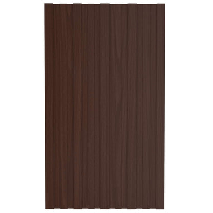 Pannello per tetto 12 pcs Marrone 80 x 45 cm Acciaio zincato | homemem39