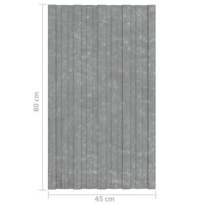 Pannelli da Tetto 36 pz in Acciaio Zincato Argento 80x45 cm