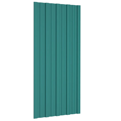 Pannelli da Tetto 36 pz in Acciaio Zincato Verde 100x45 cm - homemem39