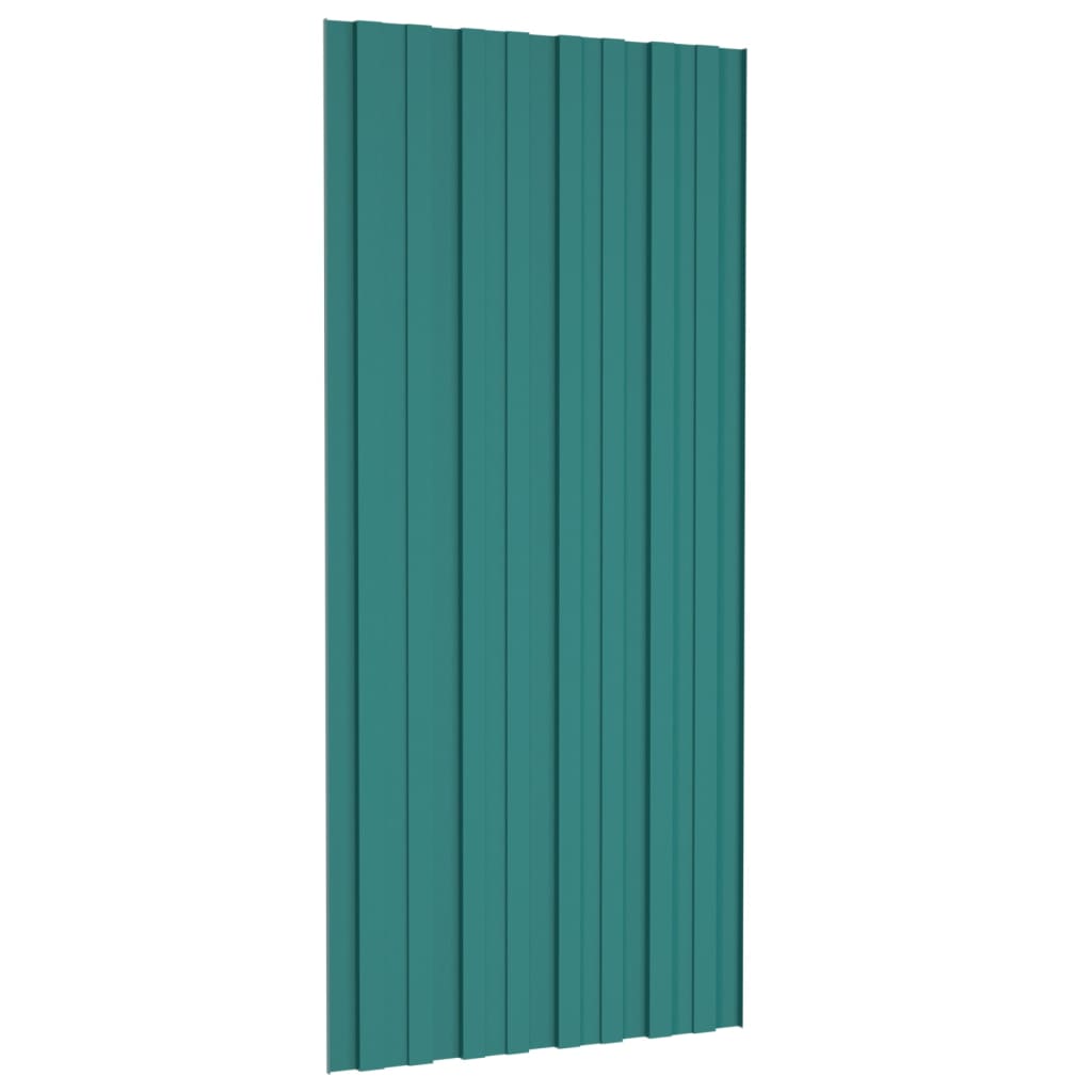 Pannelli da Tetto 36 pz in Acciaio Zincato Verde 100x45 cm - homemem39