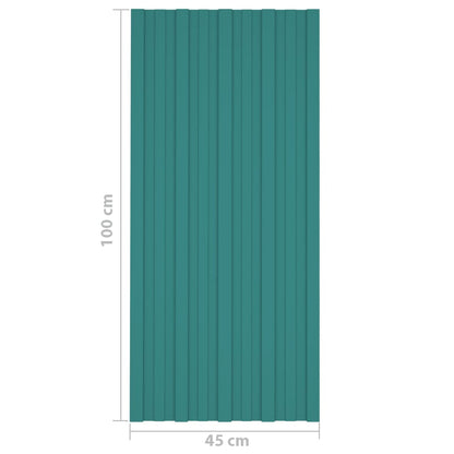 Pannelli da Tetto 36 pz in Acciaio Zincato Verde 100x45 cm - homemem39