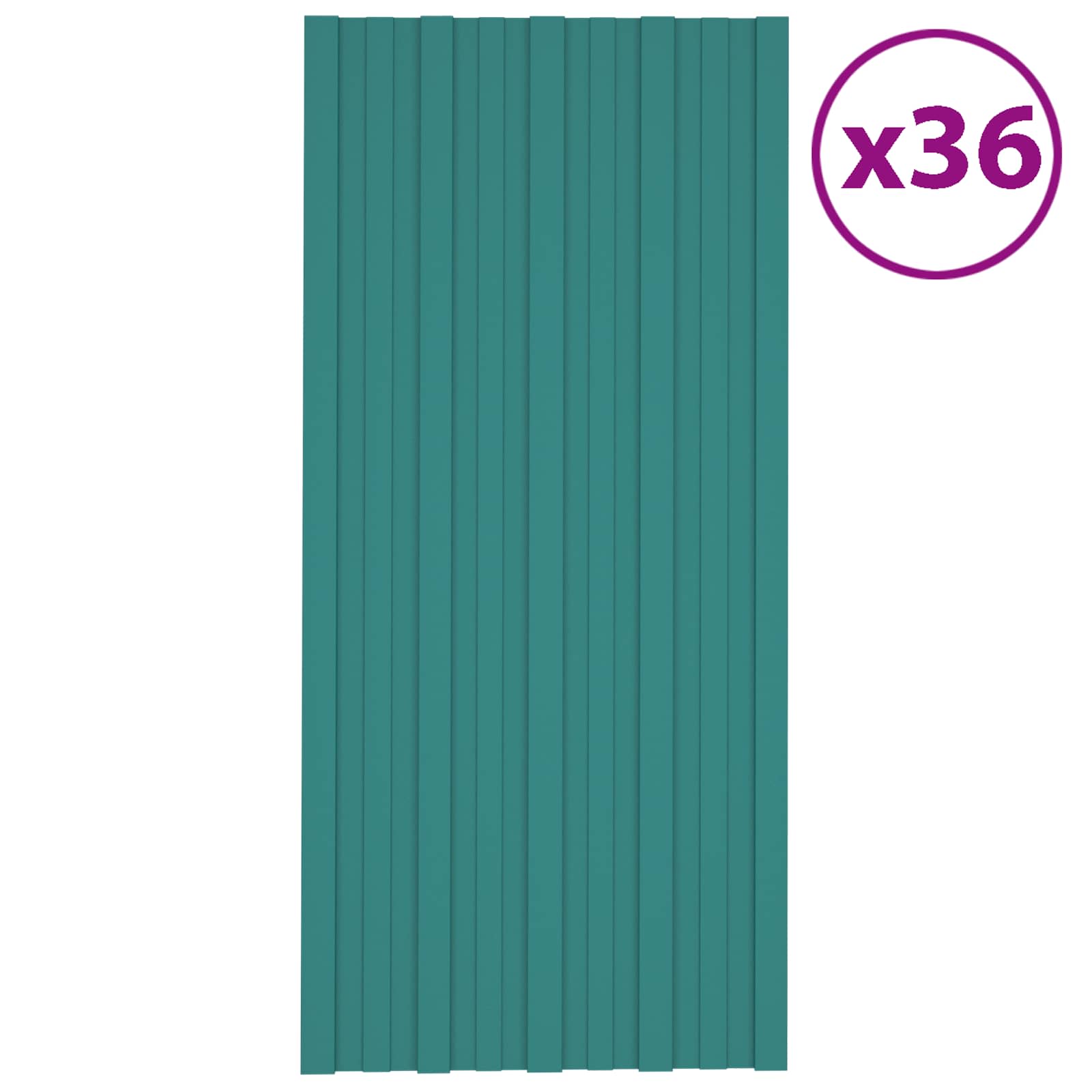 Pannello per tetto 36 pcs Verde 100 x 45 cm Acciaio zincato | homemem39