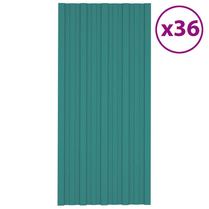Pannello per tetto 36 pcs Verde 100 x 45 cm Acciaio zincato | homemem39