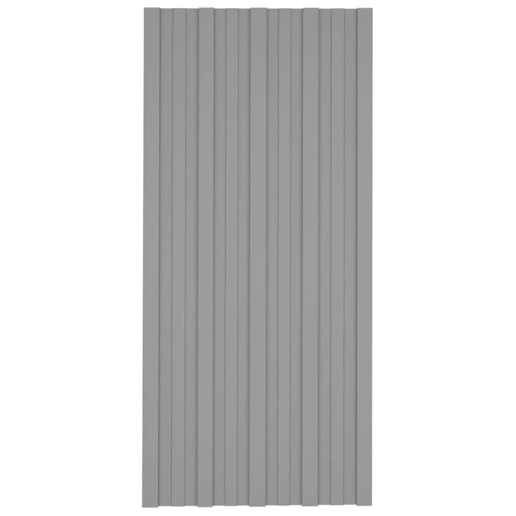 Pannelli da Tetto 12 pz in Acciaio Zincato Grigio 100x45 cm - homemem39