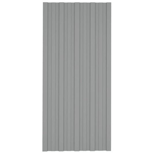 Pannelli da Tetto 12 pz in Acciaio Zincato Grigio 100x45 cm - homemem39
