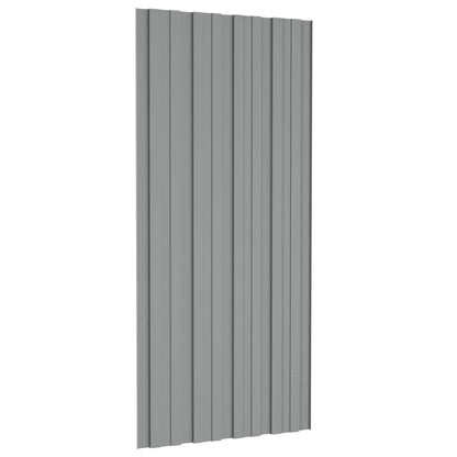 Pannello per tetto 12 pcs Grigio 100 x 45 cm Acciaio zincato | homemem39