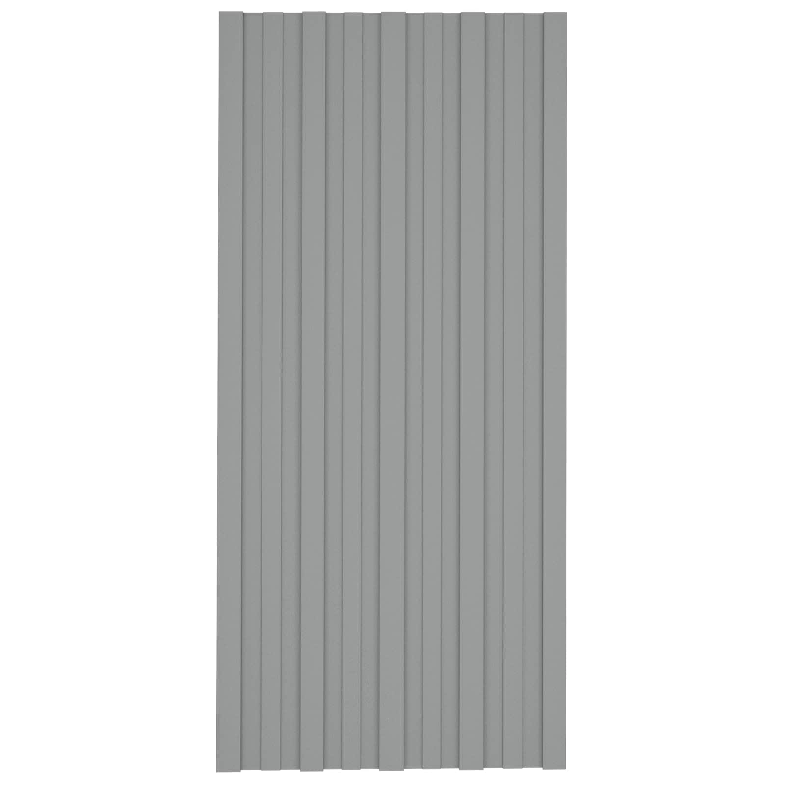 Pannello per tetto 12 pcs Grigio 100 x 45 cm Acciaio zincato | homemem39