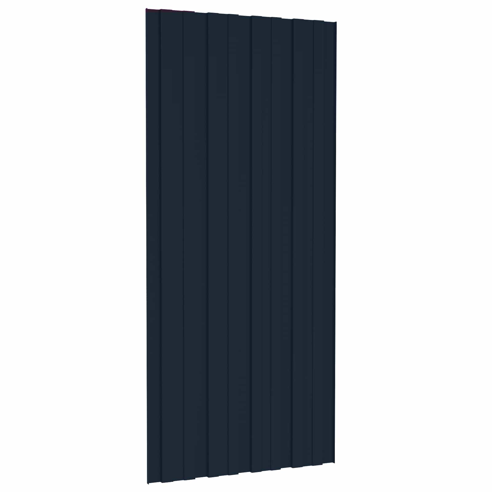 Pannello per tetto 12 pcs Antracite 100 x 45 cm Acciaio zincato | homemem39