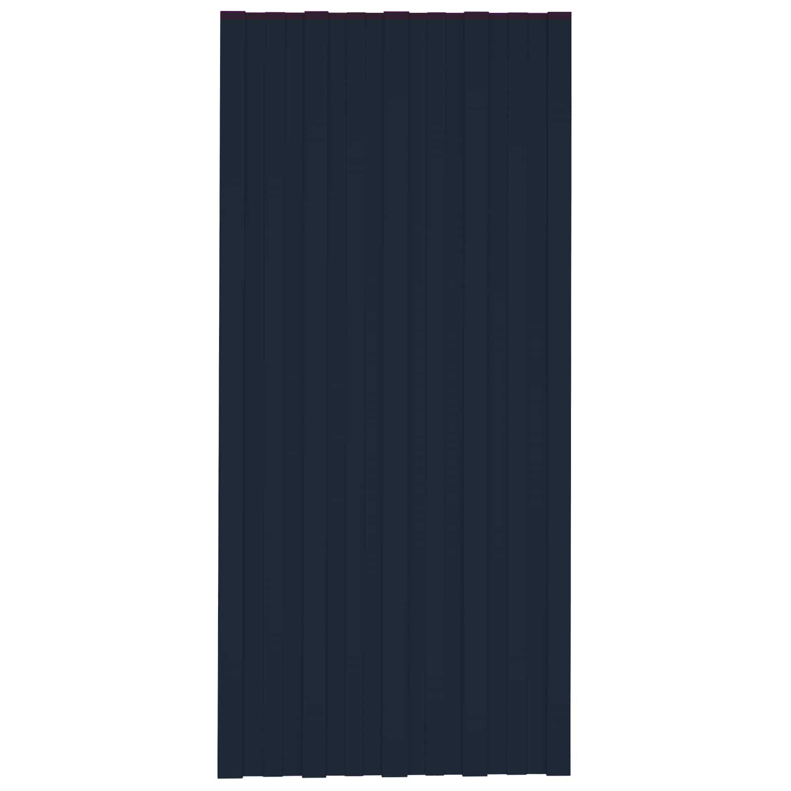 Pannello per tetto 12 pcs Antracite 100 x 45 cm Acciaio zincato | homemem39