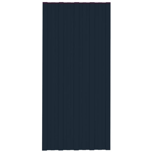 Pannelli da Tetto 36 pz in Acciaio Zincato Antracite 100x45 cm - homemem39