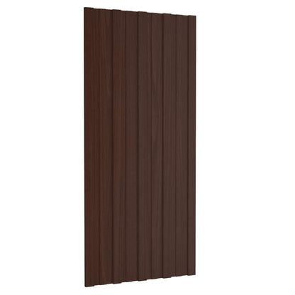 Pannello per tetto 12 pcs Marrone 100 x 45 cm Acciaio zincato | homemem39