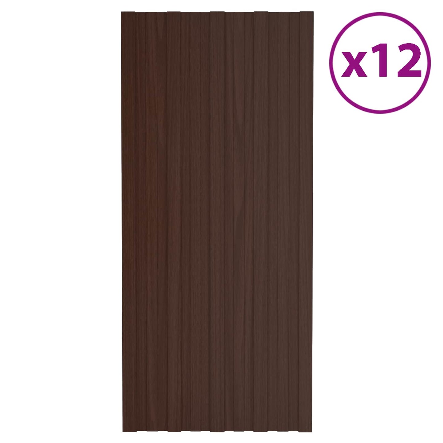Pannello per tetto 12 pcs Marrone 100 x 45 cm Acciaio zincato | homemem39