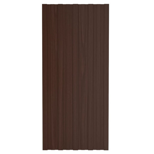 Pannelli da Tetto 36 pz in Acciaio Zincato Marrone 100x45 cm - homemem39