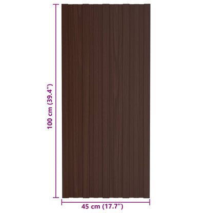 Pannello per tetto 36 pcs Marrone 100 x 45 cm Acciaio zincato | homemem39