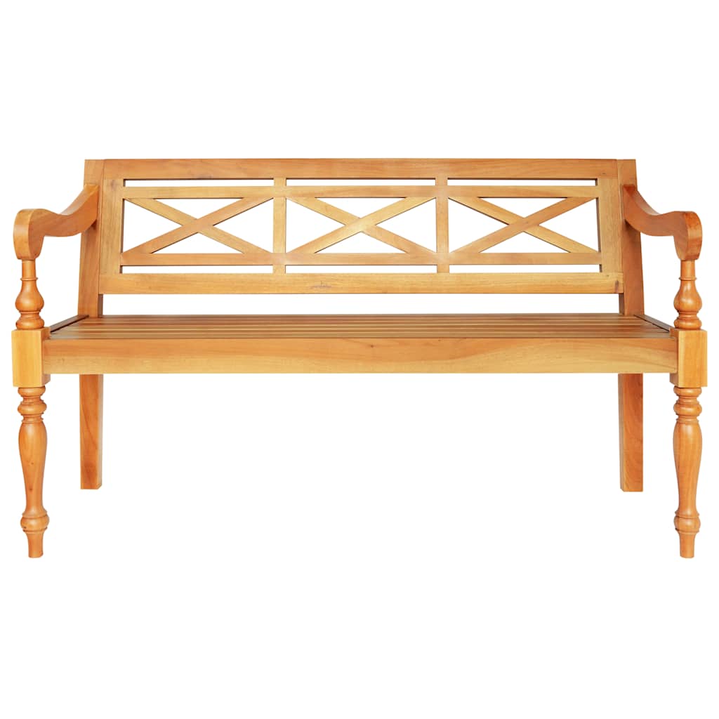 Panca Batavia 123 cm in Legno Massello di Mogano Marrone Chiaro | homemem39
