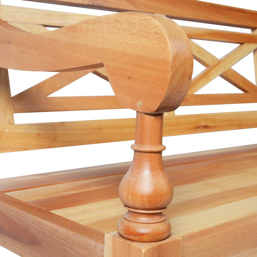 Panca Batavia 123 cm in Legno Massello di Mogano Marrone Chiaro | homemem39