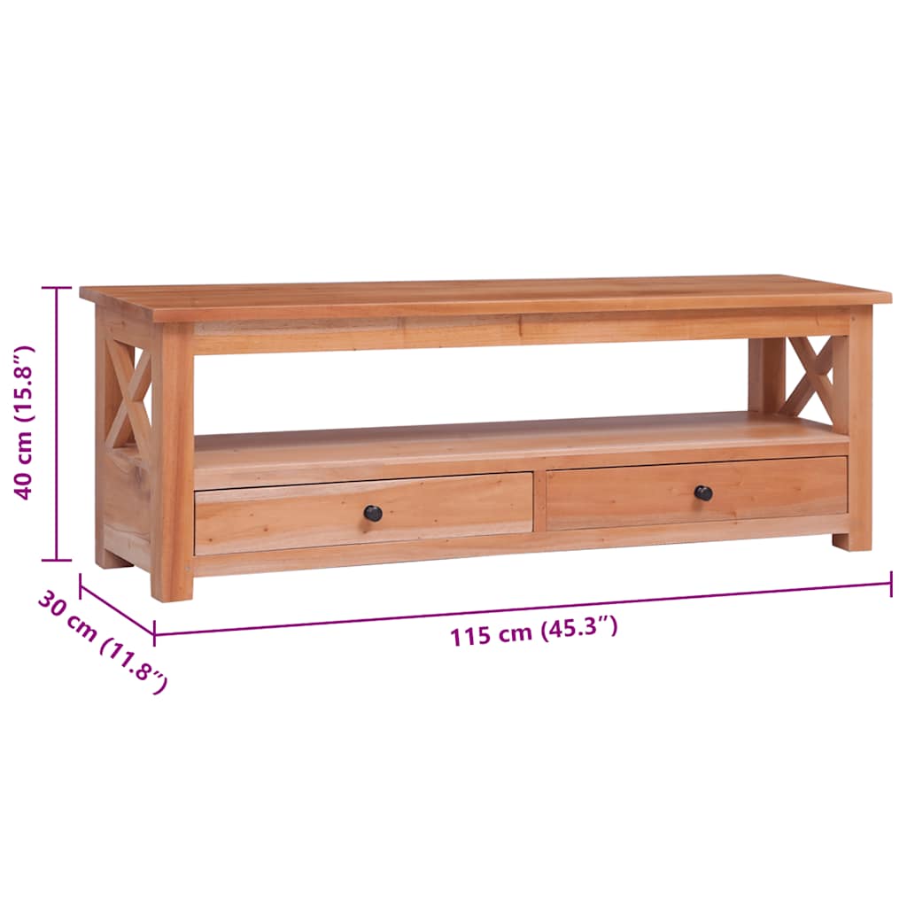 Mobile Porta TV 115x30x40 cm in Legno Massello di Mogano - homemem39