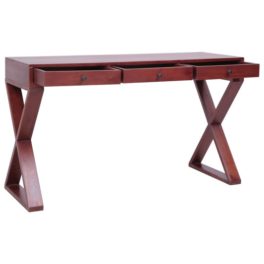 Scrivania per PC Marrone 115x47x77 cm Legno Massello di Mogano - homemem39