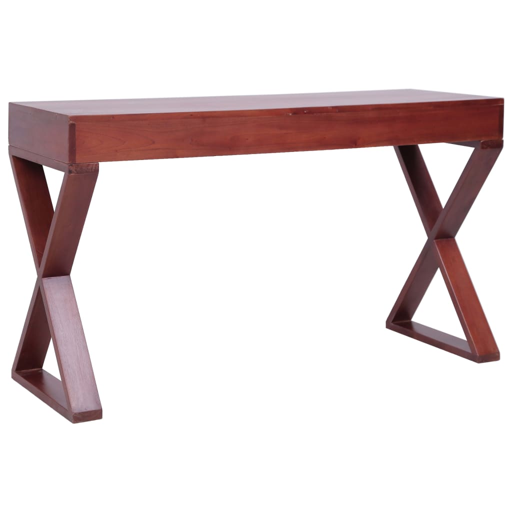 Scrivania per PC Marrone 115x47x77 cm Legno Massello di Mogano - homemem39