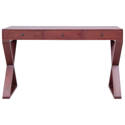 Scrivania per PC Marrone 115x47x77 cm Legno Massello di Mogano - homemem39
