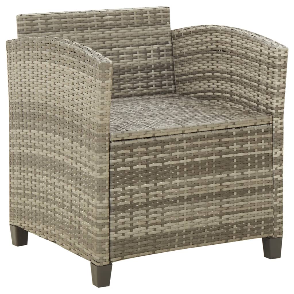 Sedia da Giardino con Cuscini in Polyrattan Grigio | homemem39