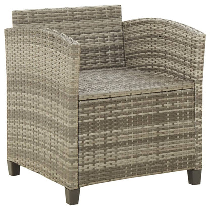 Sedia da Giardino con Cuscini in Polyrattan Grigio | homemem39