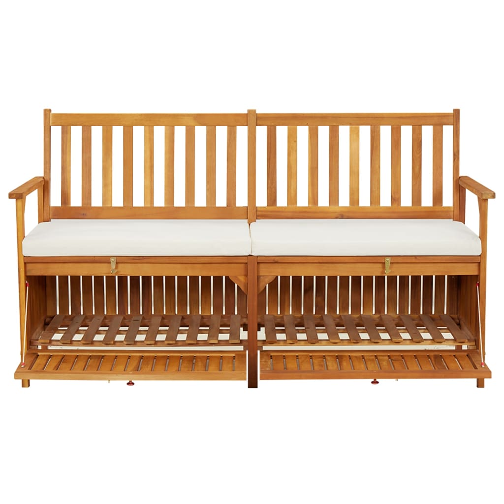 Cassapanca con Cuscino 148 cm in Legno Massello di Acacia - homemem39